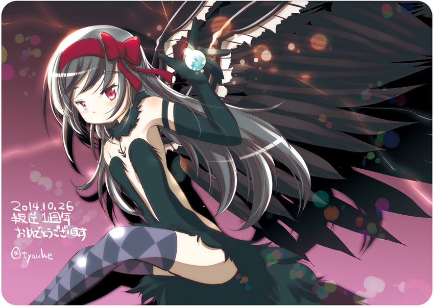 akemi homura and akuma homura (mahou shoujo madoka magica and 1 more) drawn by chauke