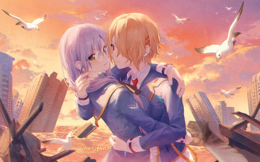 kayamori ruka and izumi yuki (heaven burns red) drawn by ngtitgn3
