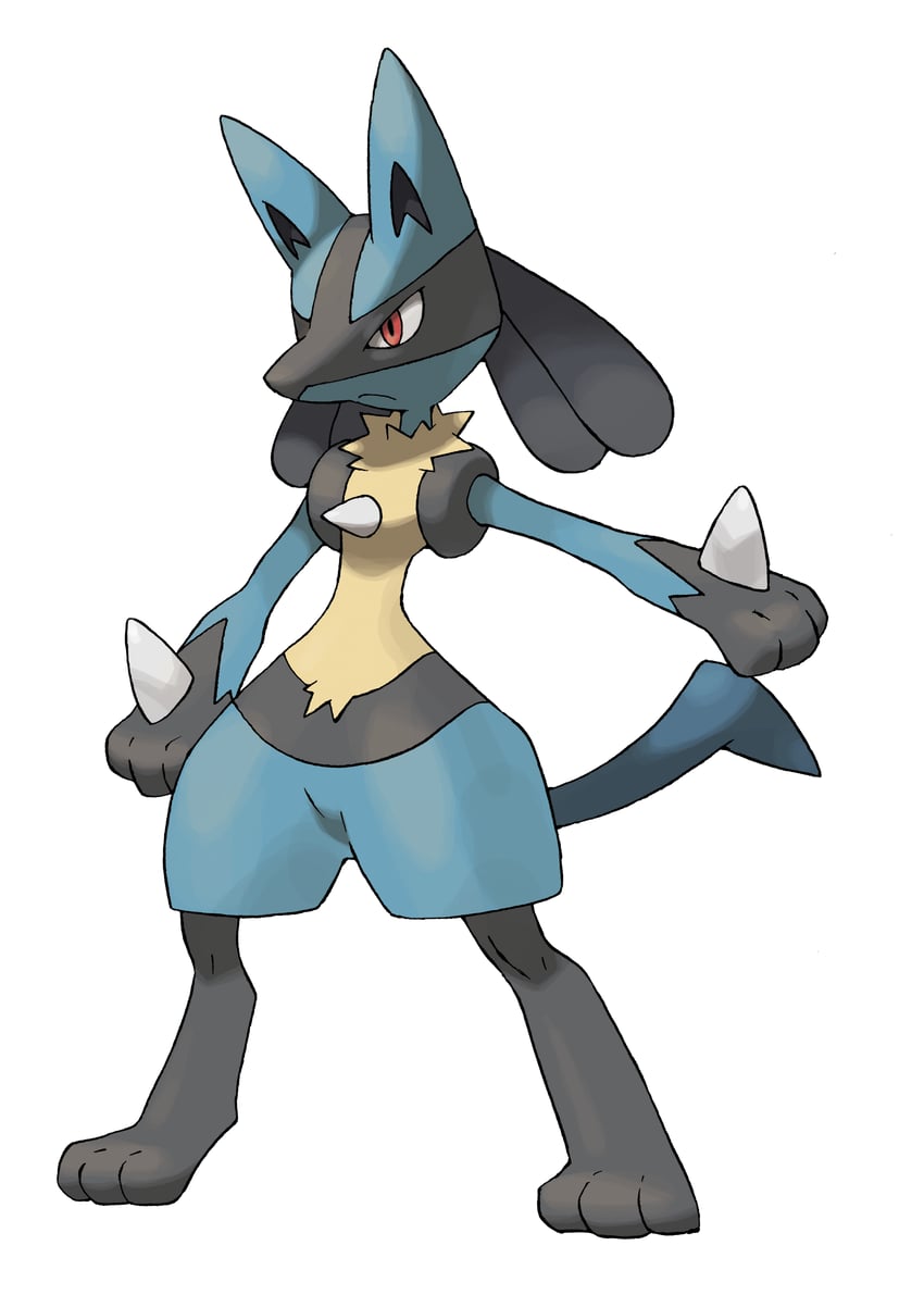 lucario (pokemon and 1 more) drawn by sugimori_ken