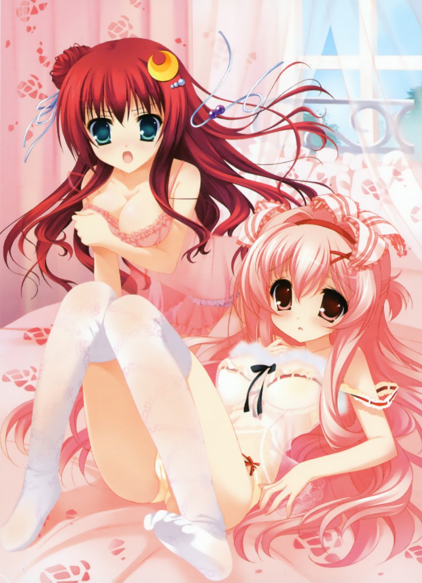 kouno mio and azuma shione (11eyes) drawn by narumi_yuu_(bunbukudou) and youta