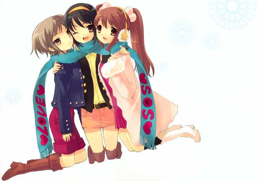 suzumiya haruhi, nagato yuki, and asahina mikuru (suzumiya haruhi no yuuutsu) drawn by ito_noizi