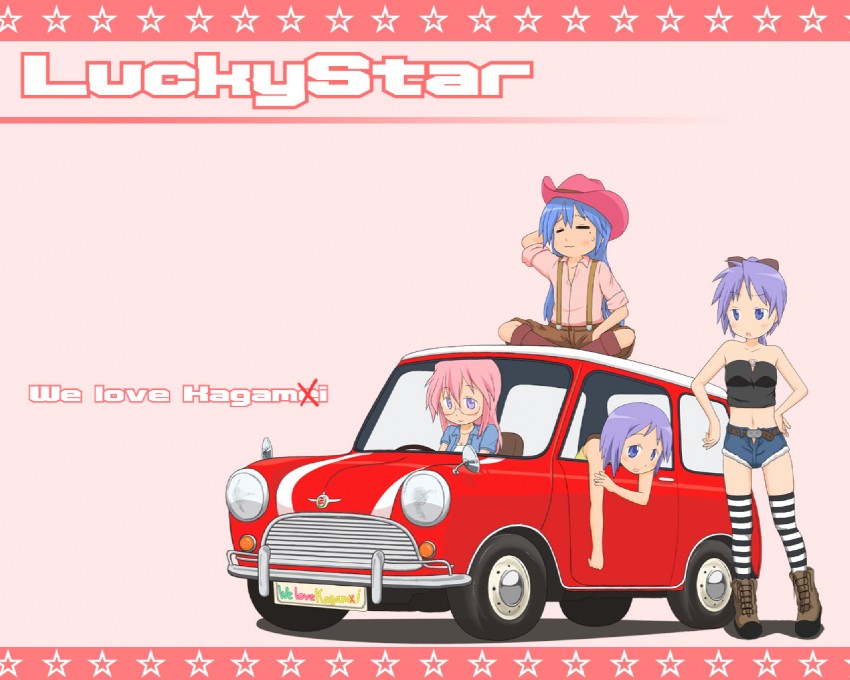 hiiragi kagami, izumi konata, hiiragi tsukasa, and takara miyuki (lucky star) drawn by suriheru