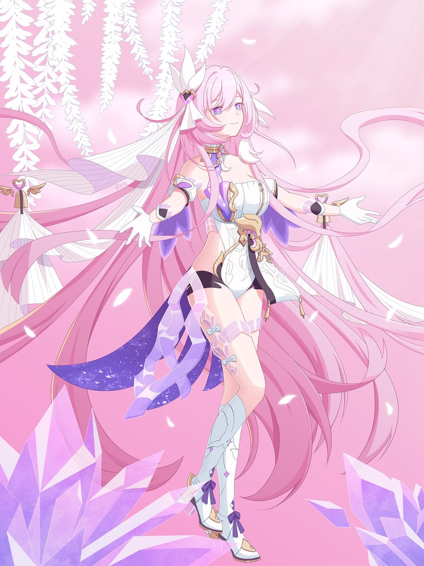 elysia (honkai and 1 more) drawn by zhi_jiu