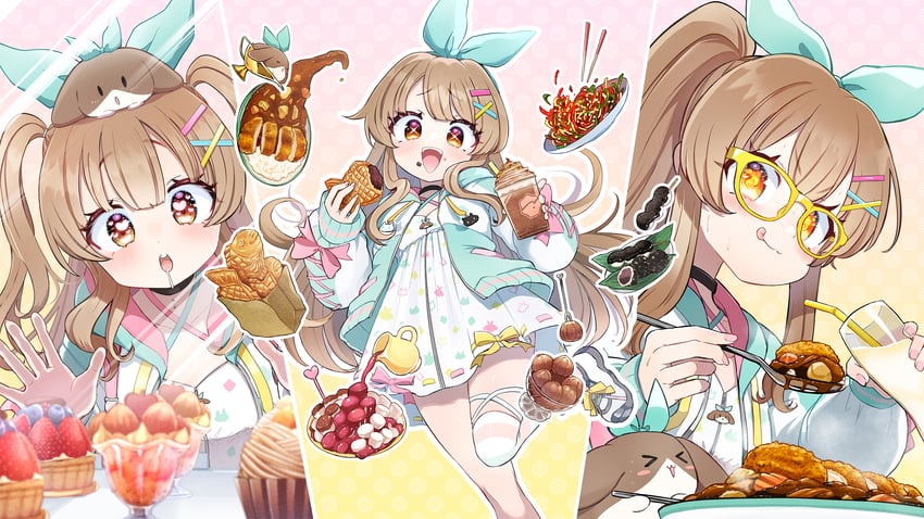 nanahira and bebe (indie virtual youtuber and 1 more) drawn by kamiya_zuzu