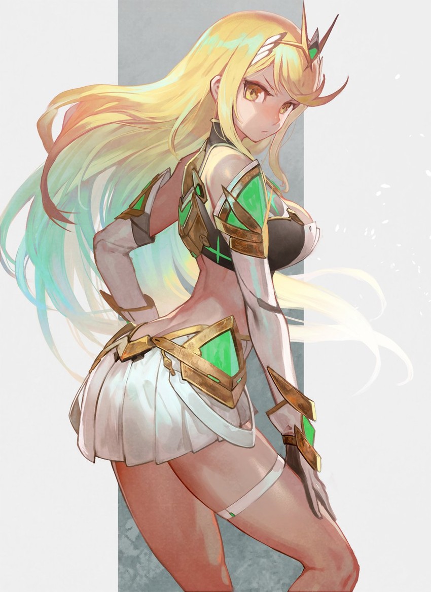 mythra (xenoblade chronicles and 1 more) drawn by lack