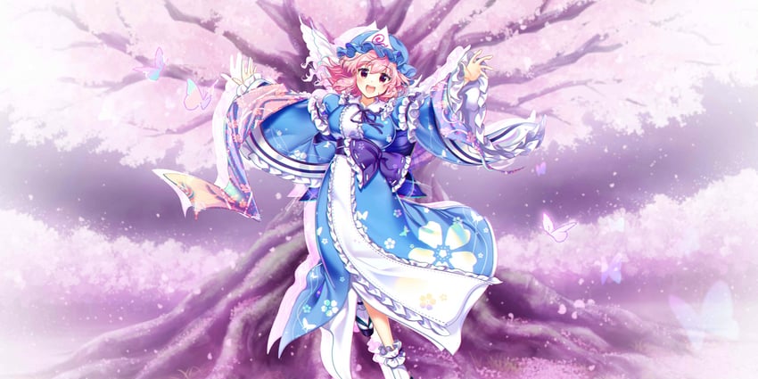 saigyouji yuyuko and saigyou ayakashi (touhou and 1 more) drawn by rotte_(1109)