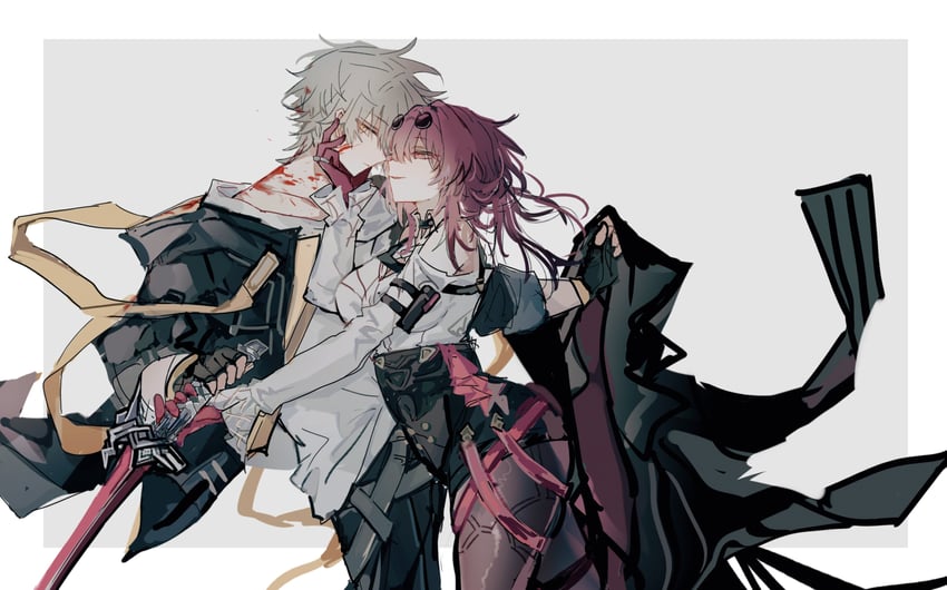 trailblazer, kafka, and caelus (honkai and 1 more) drawn by mulihaohao