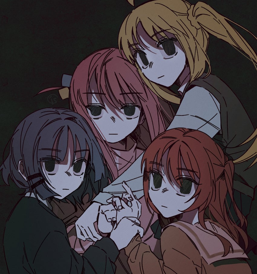 gotoh hitori, kita ikuyo, ijichi nijika, and yamada ryo (bocchi the rock!) drawn by kimiso0129