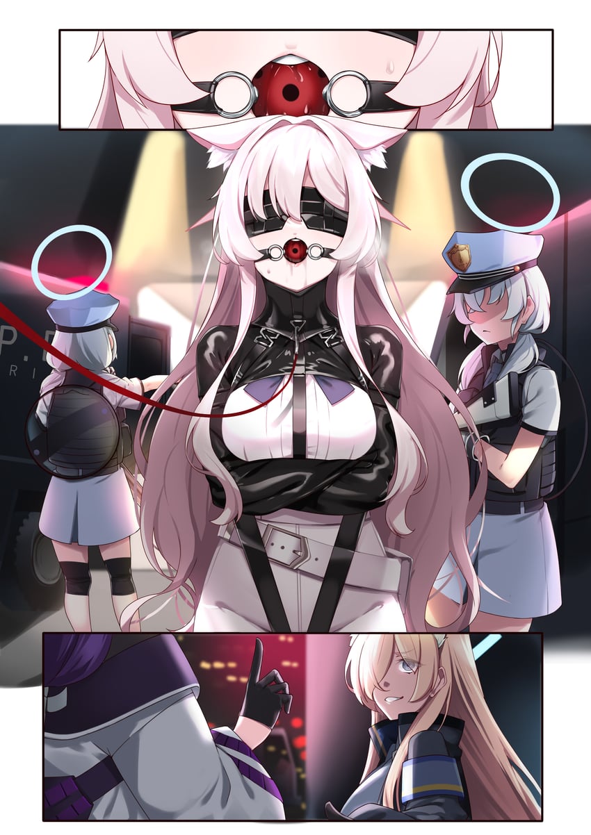 kanna, akira, and valkyrie police academy student (blue archive) drawn by hiememiko