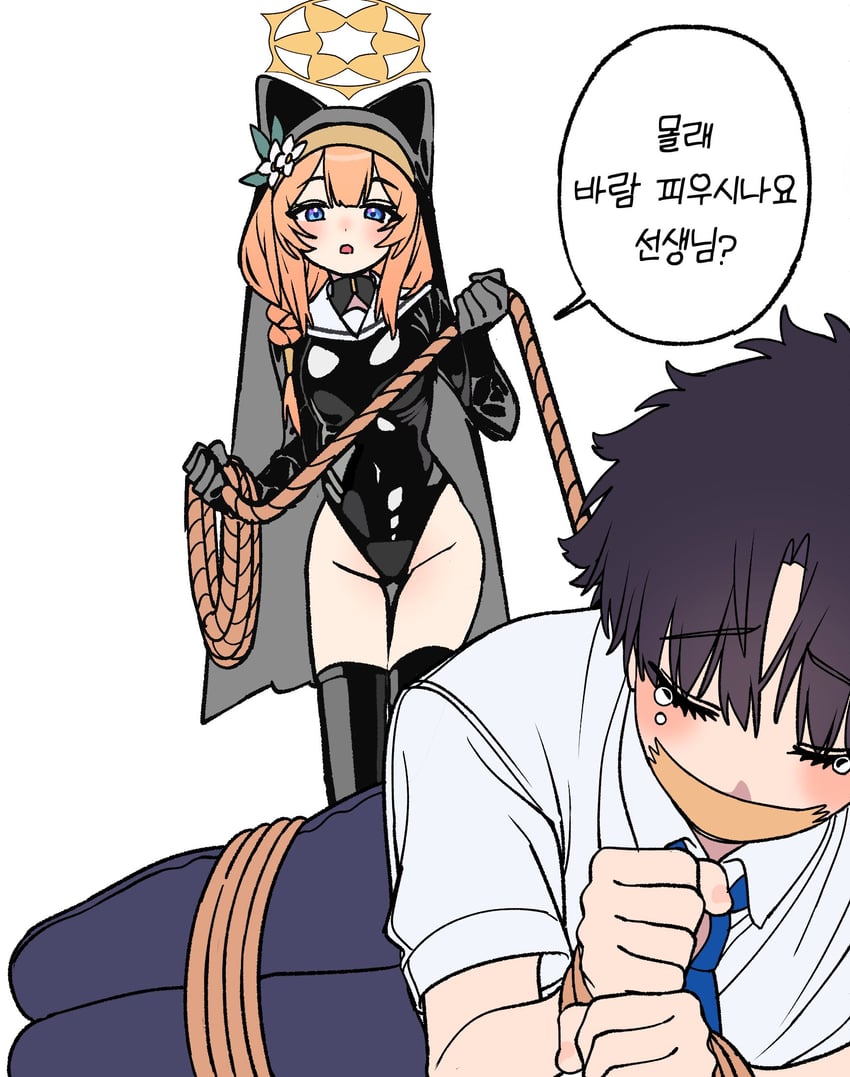 sensei, mari, and justina follower (blue archive) drawn by je_o_mo