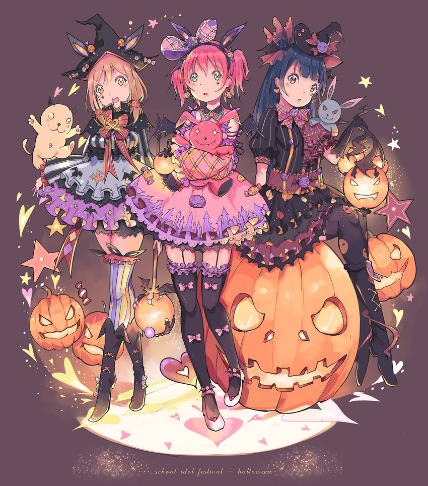 tsushima yoshiko, kunikida hanamaru, and kurosawa ruby (love live! and 1 more) drawn by qianqian
