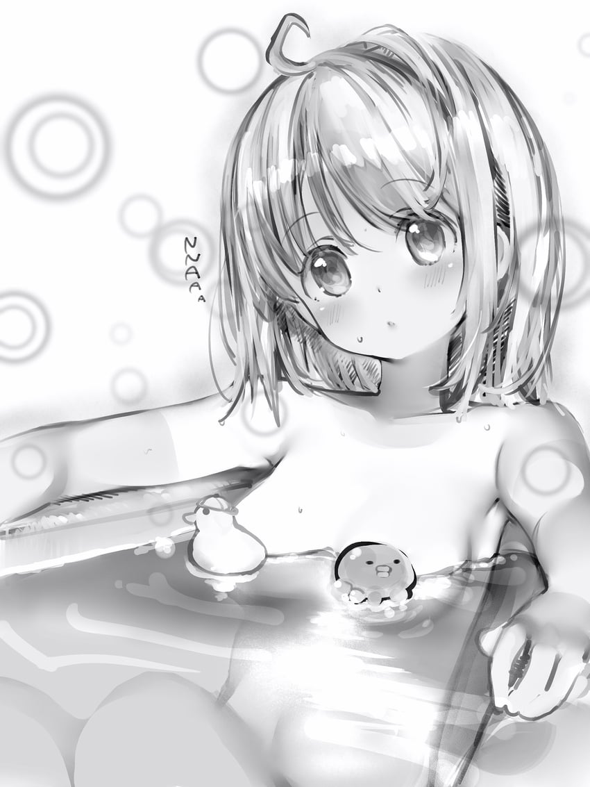 himemori luna and subaru duck (hololive) drawn by nanashi_(nlo)