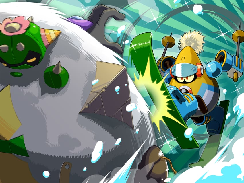 blizzardman.exe and cactikil (mega man and 2 more) drawn by napo