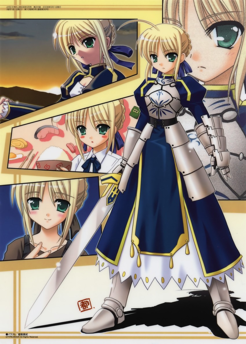 artoria pendragon and saber (fate and 3 more) drawn by tsuzuki_maki