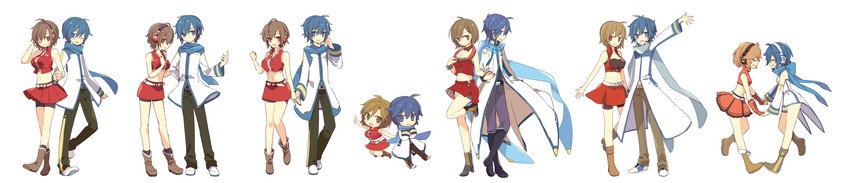 kaito, meiko, sakine meiko, and kaiko (vocaloid and 4 more) drawn by yoshiki