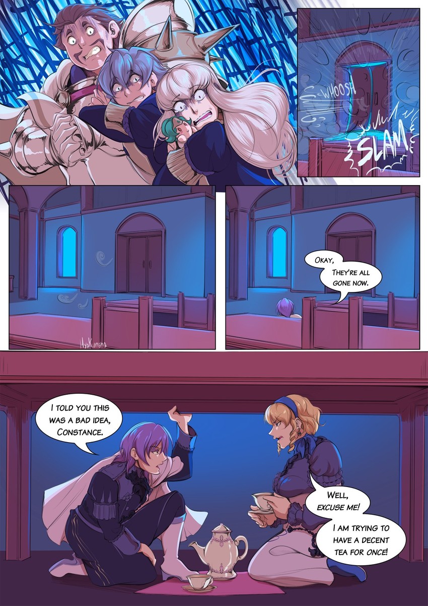 lysithea von ordelia, constance von nuvelle, ashe ubert, yuri leclerc, and alois rangeld (fire emblem and 1 more) drawn by hyakunanaarts