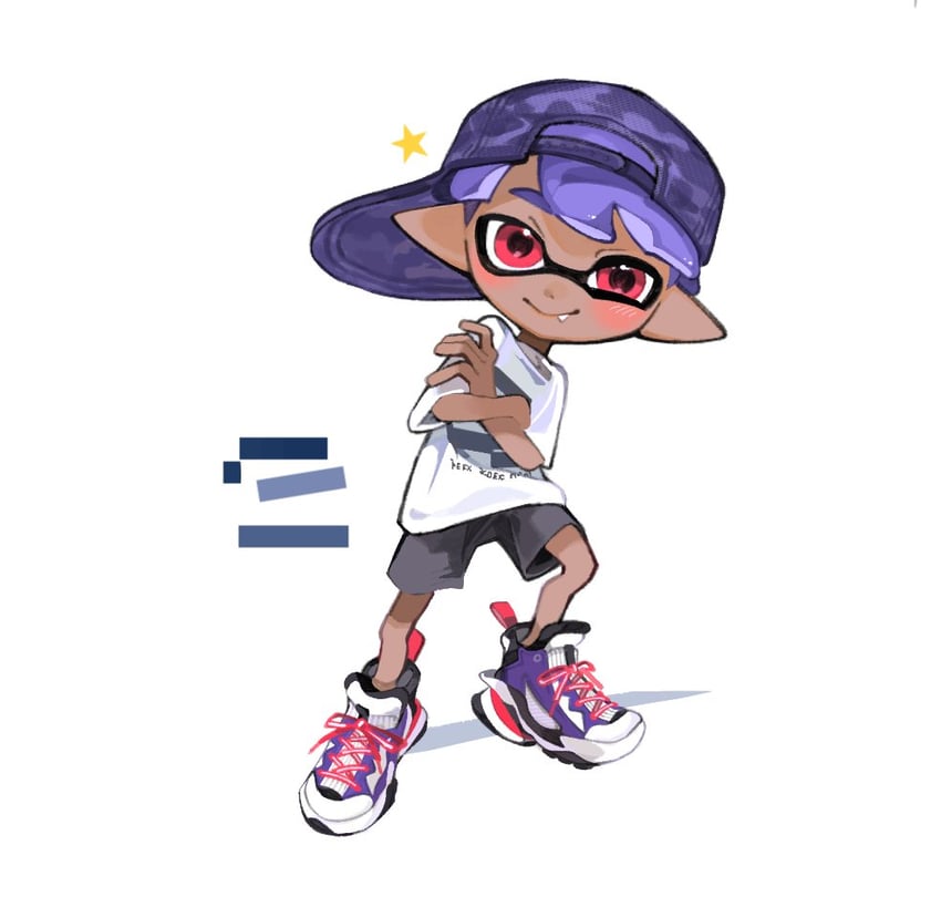 inkling player character and inkling boy (splatoon) drawn by spl8ya