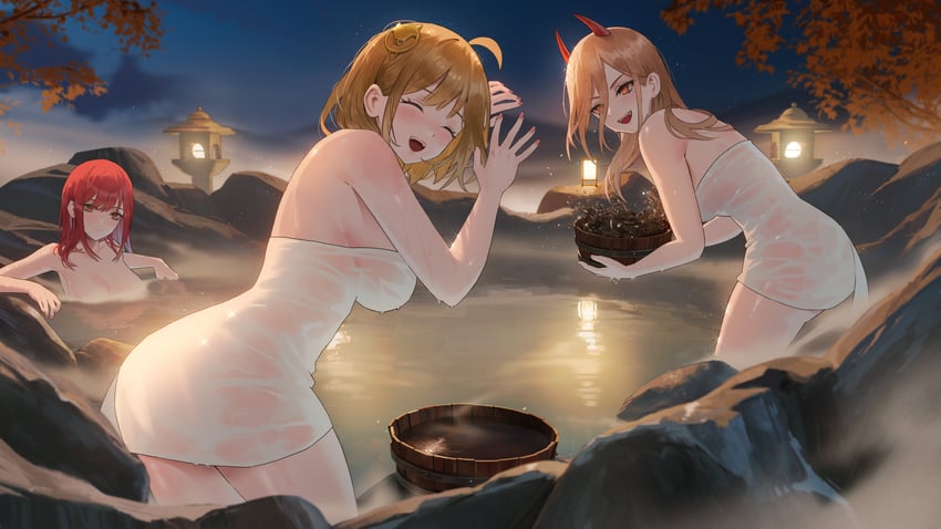 makima, power, and anis (chainsaw man and 1 more) drawn by cirilla_lin