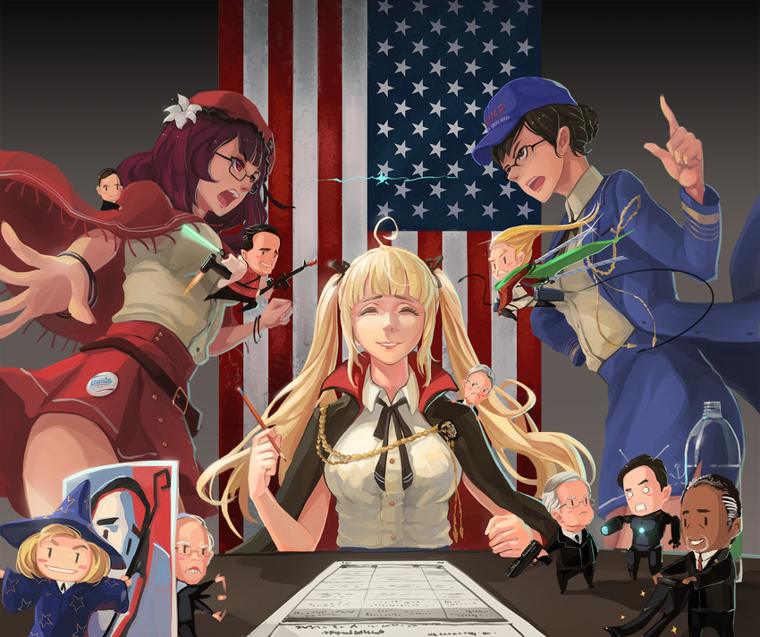 donald trump, barack obama, bernie sanders, hillary clinton, pennsylvania, and 8 more (original and 4 more) drawn by sima_naoteng