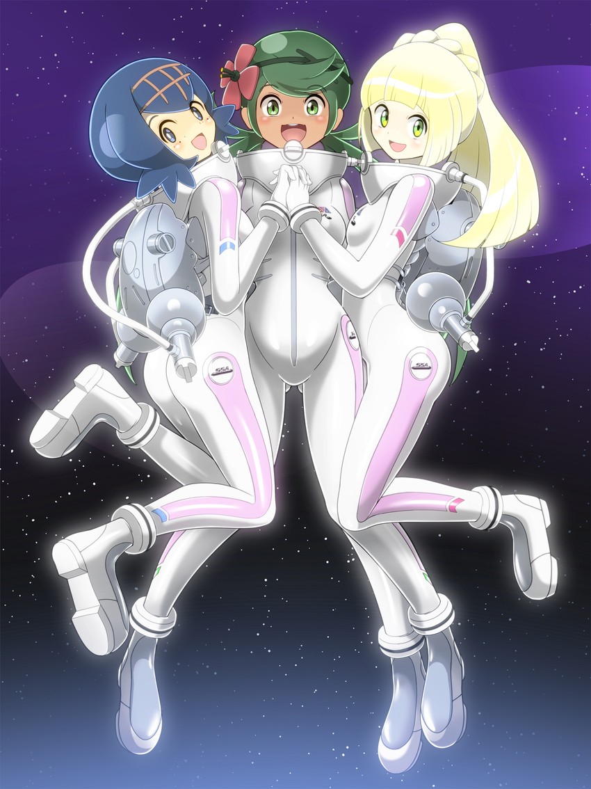 lillie, lana, and mallow (pokemon and 2 more) drawn by shoukin500