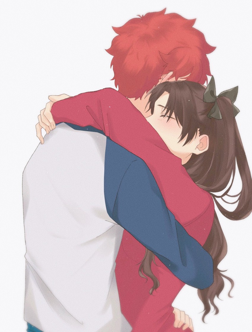 tohsaka rin and emiya shirou (fate and 1 more) drawn by toutou_(fufu0o)
