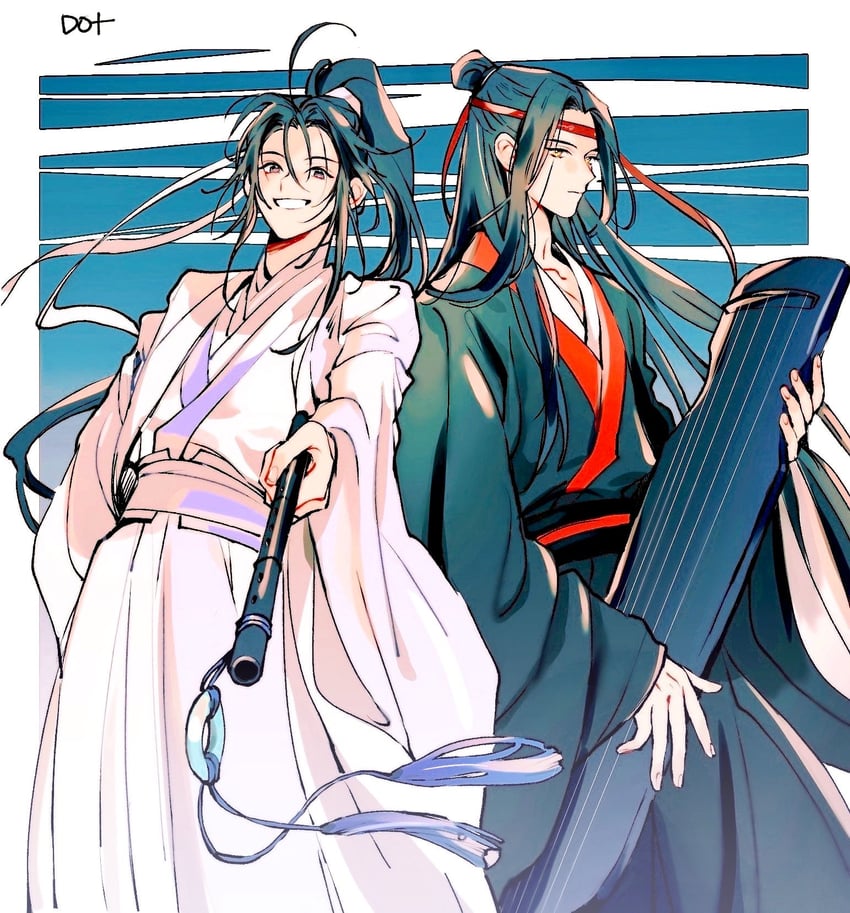 wei wuxian and lan wangji (modao zushi) drawn by to_dot