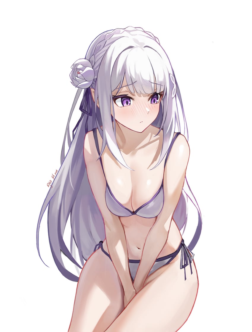 emilia (re:zero kara hajimeru isekai seikatsu) drawn by ajaz_(artist)