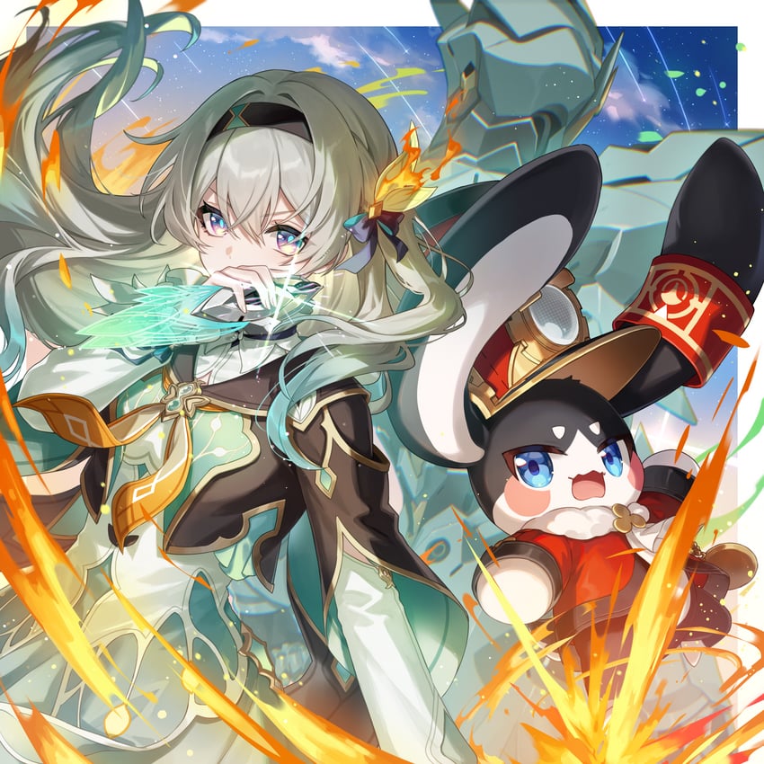 firefly, pom-pom, and sam (honkai and 1 more) drawn by amaichi_esora