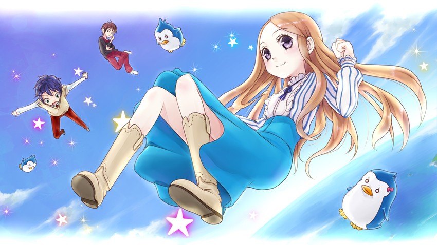 takakura himari, takakura shouma, takakura kanba, penguin 3-gou, penguin 2-gou, and 1 more (mawaru penguindrum) drawn by umeboshitora