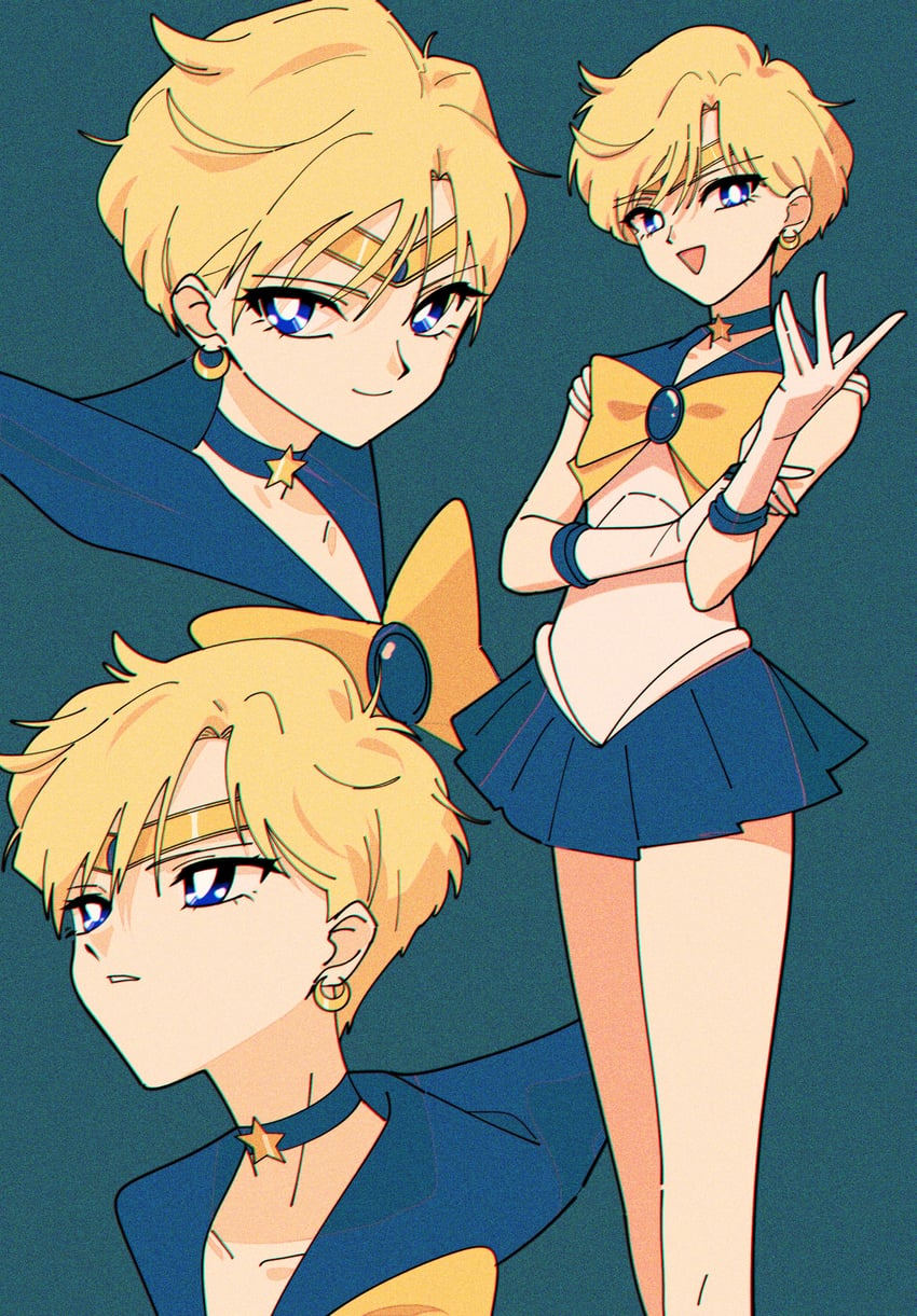 ten'ou haruka and sailor uranus (bishoujo senshi sailor moon) drawn by nzeneee