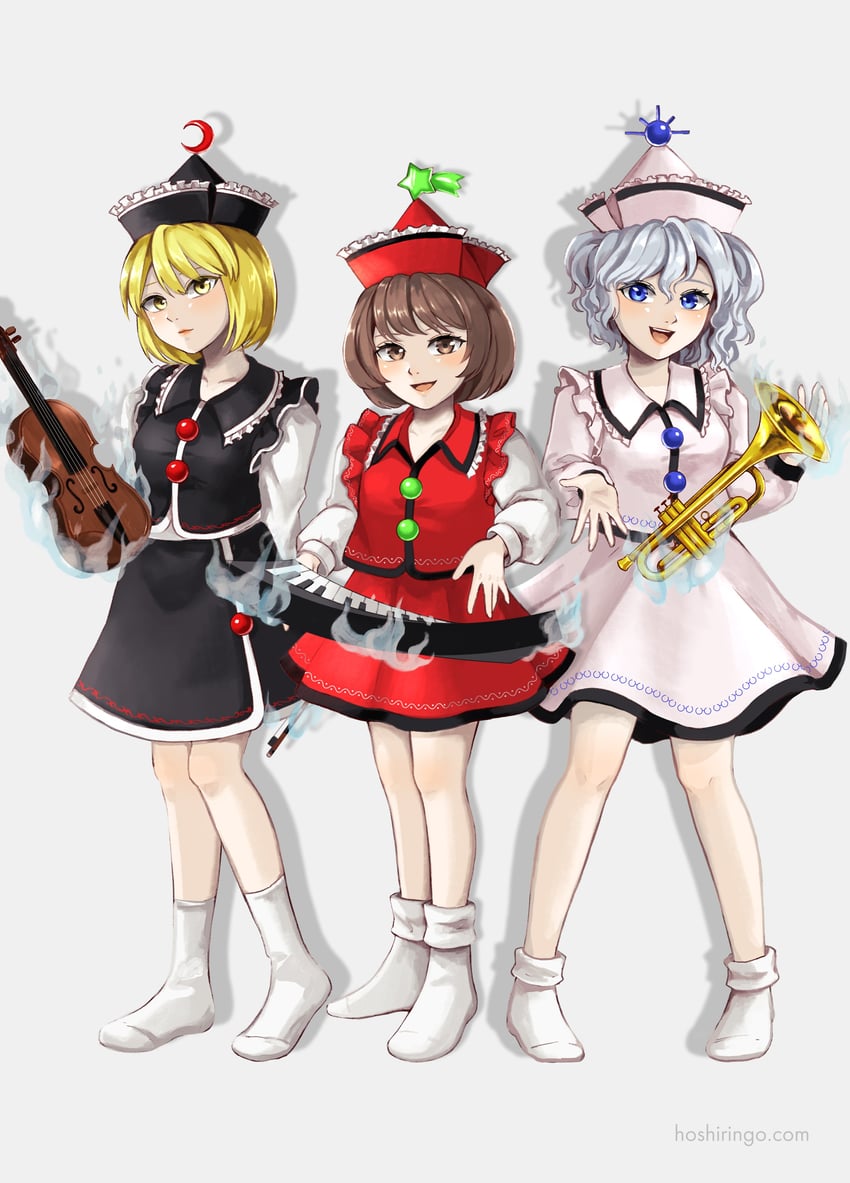 lunasa prismriver, merlin prismriver, and lyrica prismriver (touhou and 1 more) drawn by hoshiringo0902
