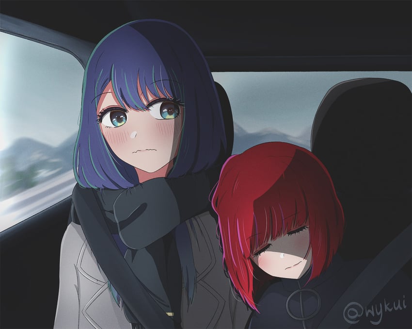arima kana and kurokawa akane (oshi no ko) drawn by wykui