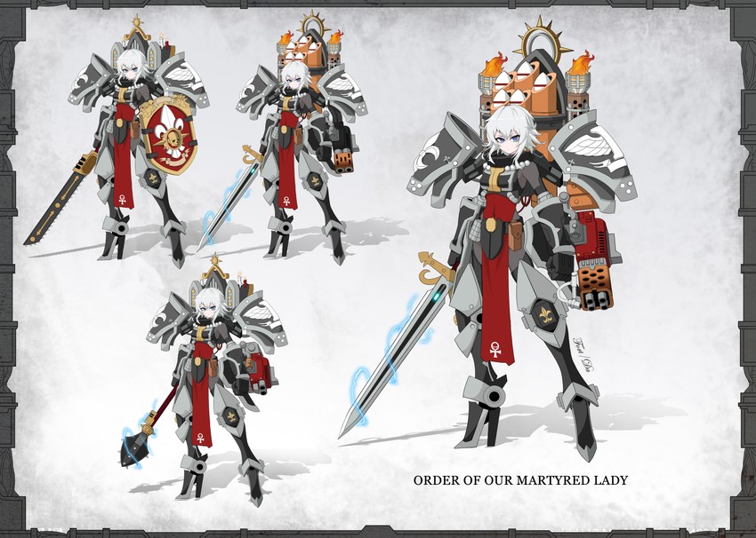adepta sororitas (original and 1 more) drawn by moonface