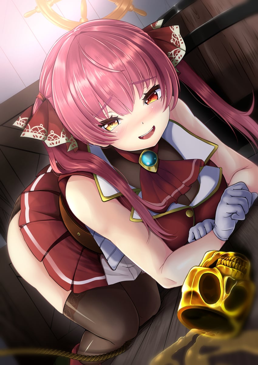 houshou marine and dokuro-kun (hololive) drawn by yappy_(yapis_company)