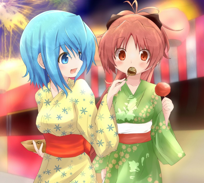 miki sayaka and sakura kyoko (mahou shoujo madoka magica) drawn by akisaka_yamoka