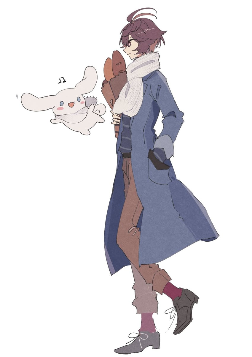 cinnamoroll and sandalphon (granblue fantasy and 2 more) drawn by onigiri_bouya