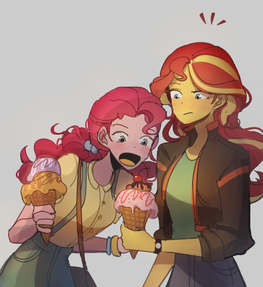 pinkie pie and sunset shimmer (my little pony and 2 more) drawn by tcn_tancha