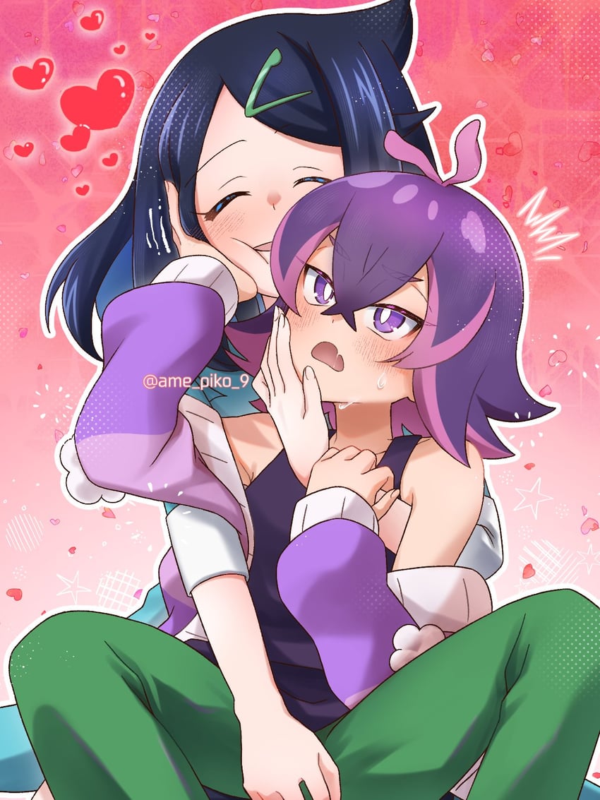 liko and dot (pokemon and 1 more) drawn by amedamaneko