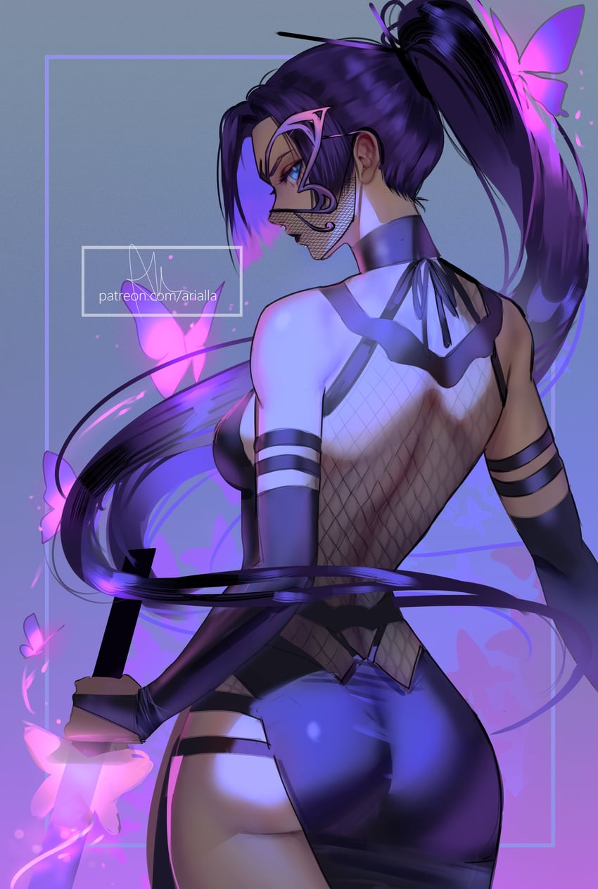 psylocke (marvel and 2 more) drawn by arialla_draws