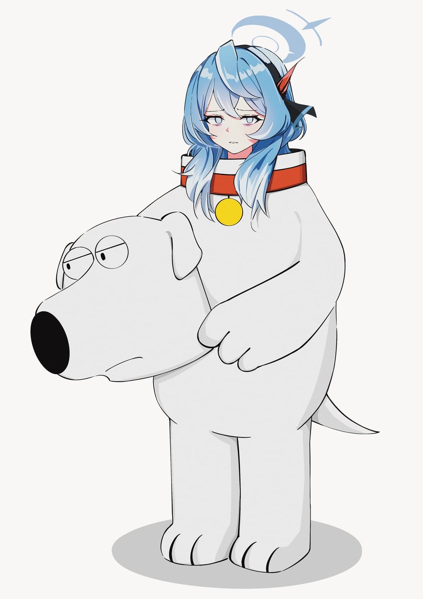 ako and brian griffin (blue archive and 1 more) drawn by lazypen