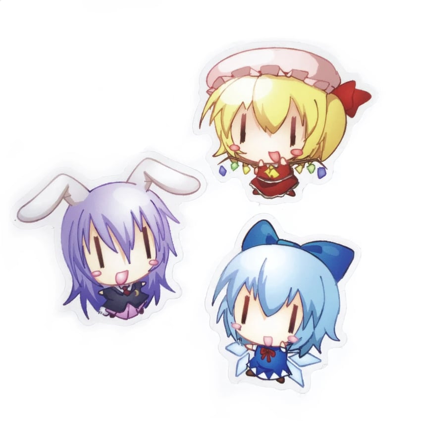 flandre scarlet, cirno, and reisen udongein inaba (touhou) drawn by onlinepetclub