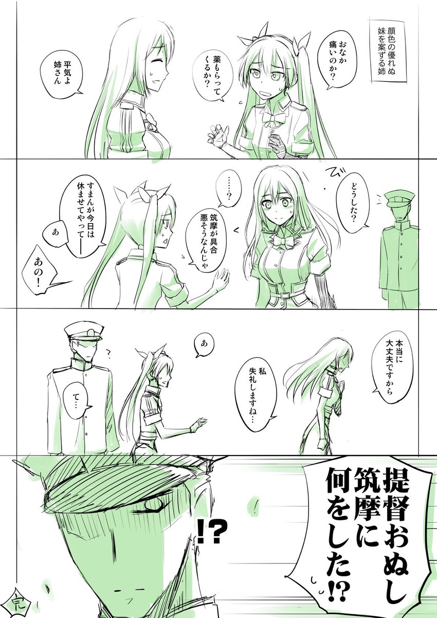 admiral, tone, chikuma, tone kai ni, and chikuma kai ni (kantai collection) drawn by faker_ktd