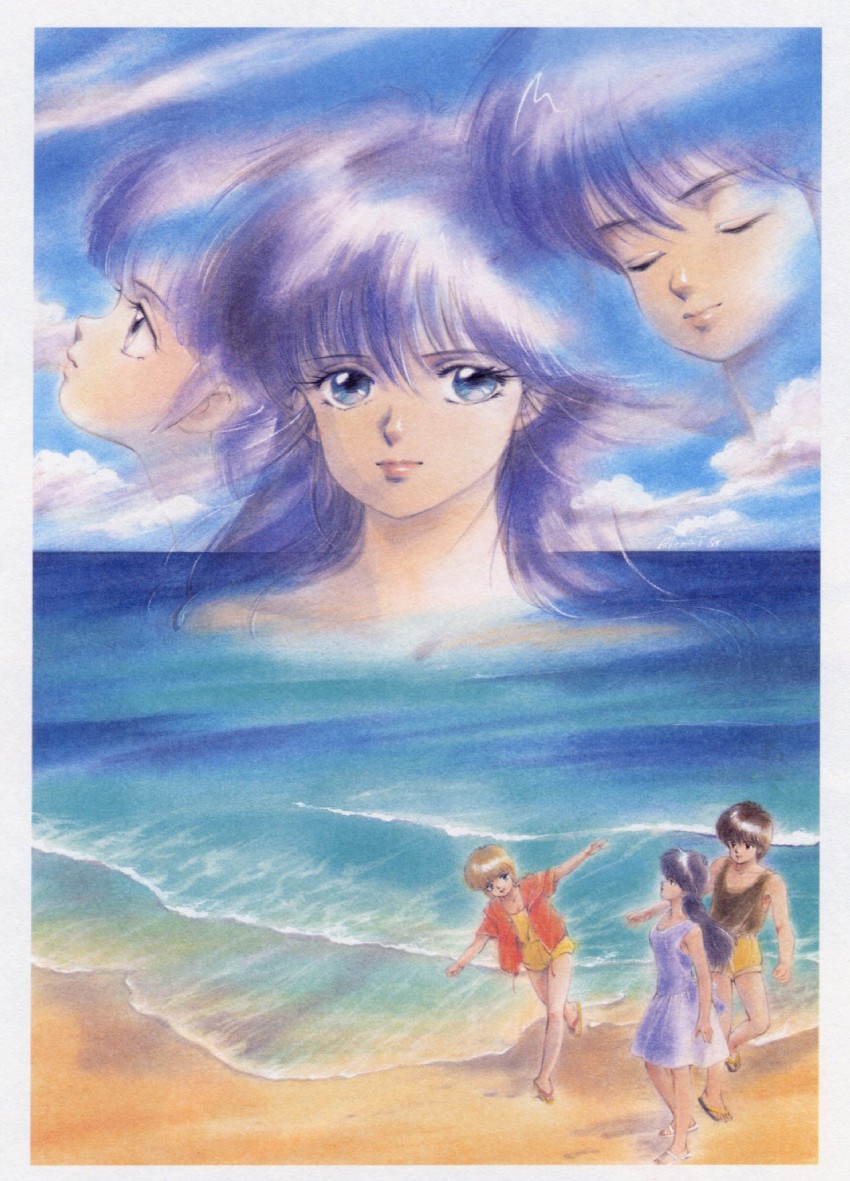 ayukawa madoka, hiyama hikaru, and kasuga kyousuke (kimagure orange road) drawn by takada_akemi