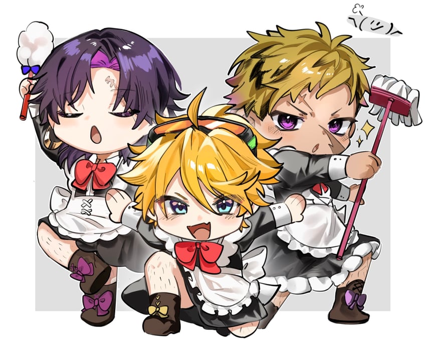 vantacrow bringer, yu q. wilson, and vezalius bandage (nijisanji and 1 more) drawn by jieli