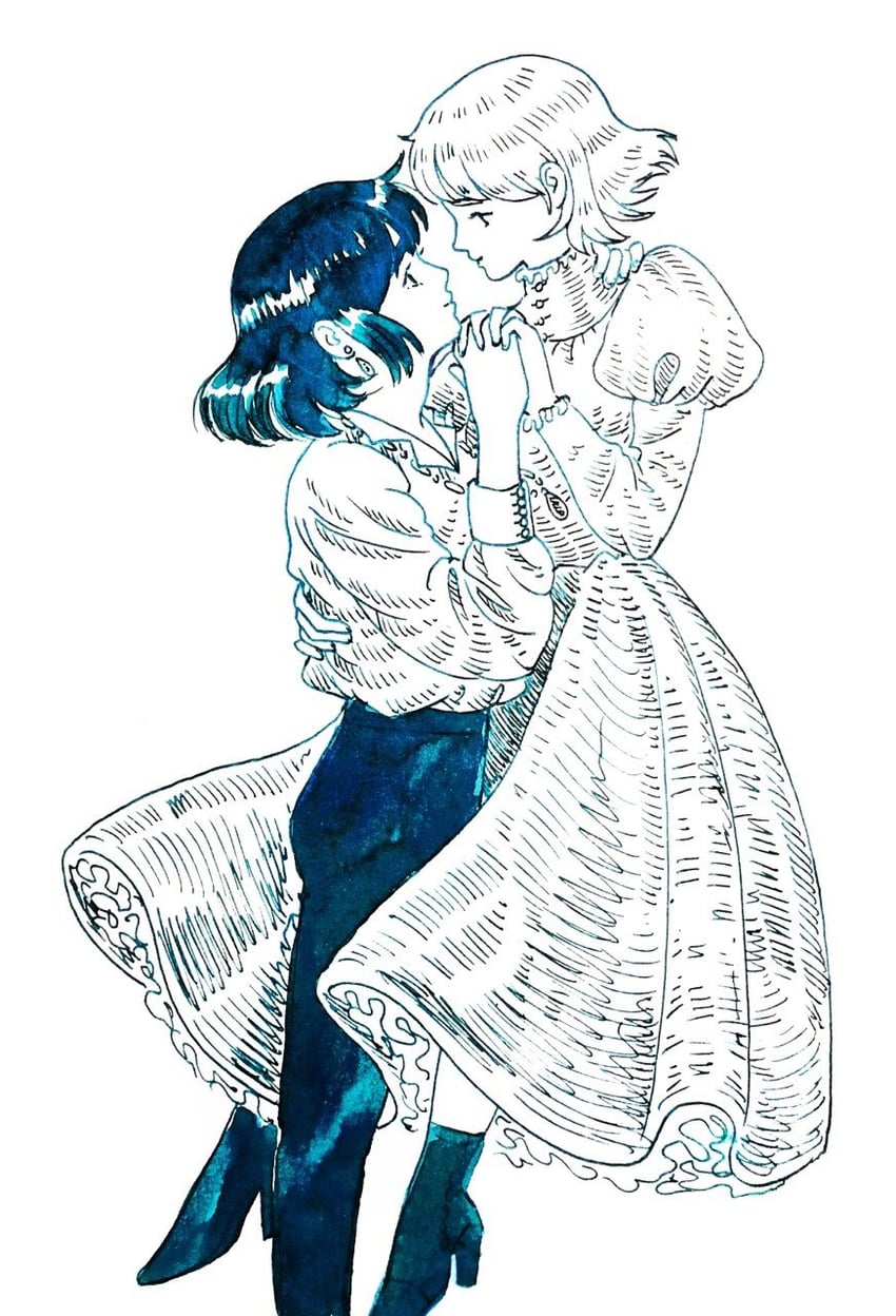 howl pendragon and sophie hatter (studio ghibli and 1 more) drawn by mochiwei