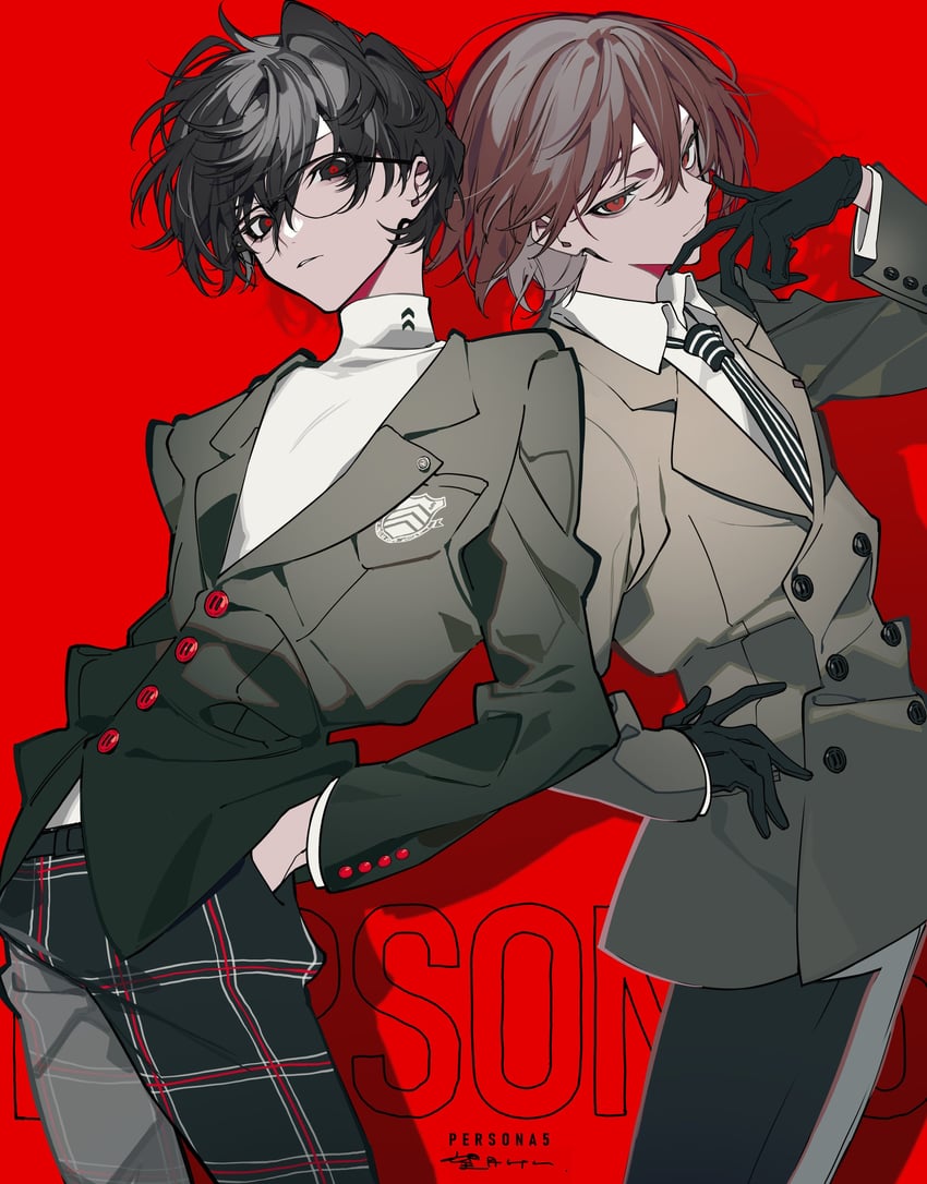 amamiya ren and akechi gorou (persona and 1 more) drawn by mochizuki_kei