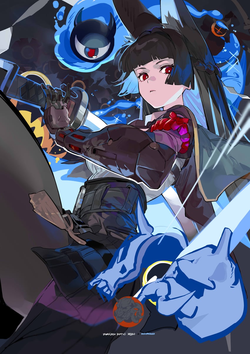 hoshimi miyabi and tailless (zenless zone zero) drawn by gohanduck
