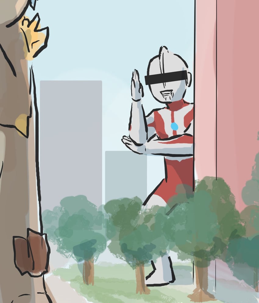 ultraman and azhdaha (genshin impact and 2 more) drawn by xinzoruo