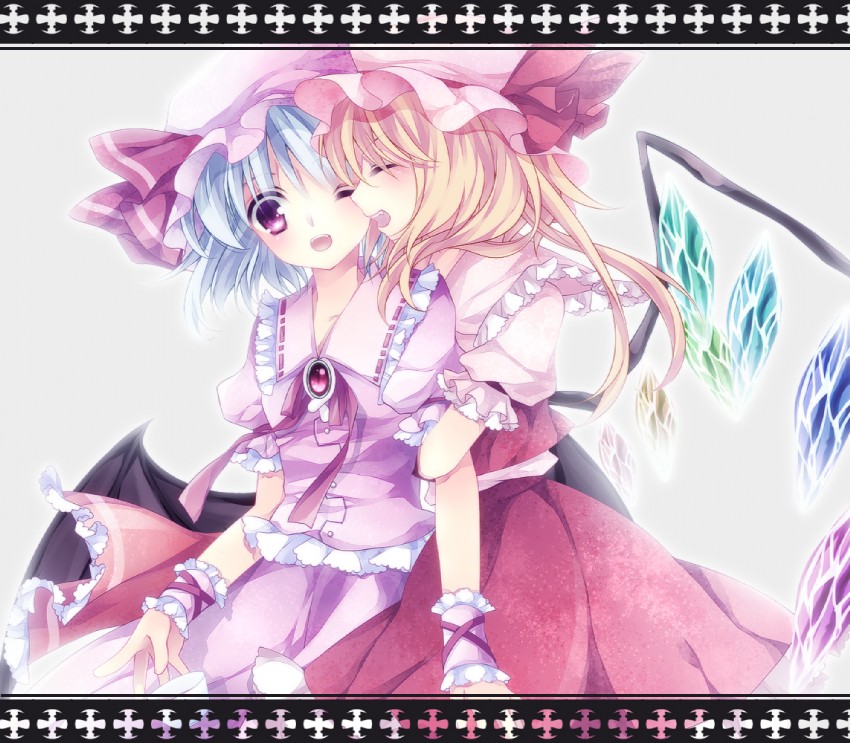remilia scarlet and flandre scarlet (touhou) drawn by mikazuki_sara
