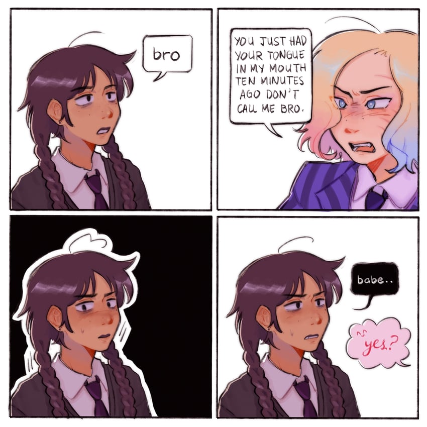 wednesday addams and enid sinclair (addams family and 1 more) drawn by blucoded